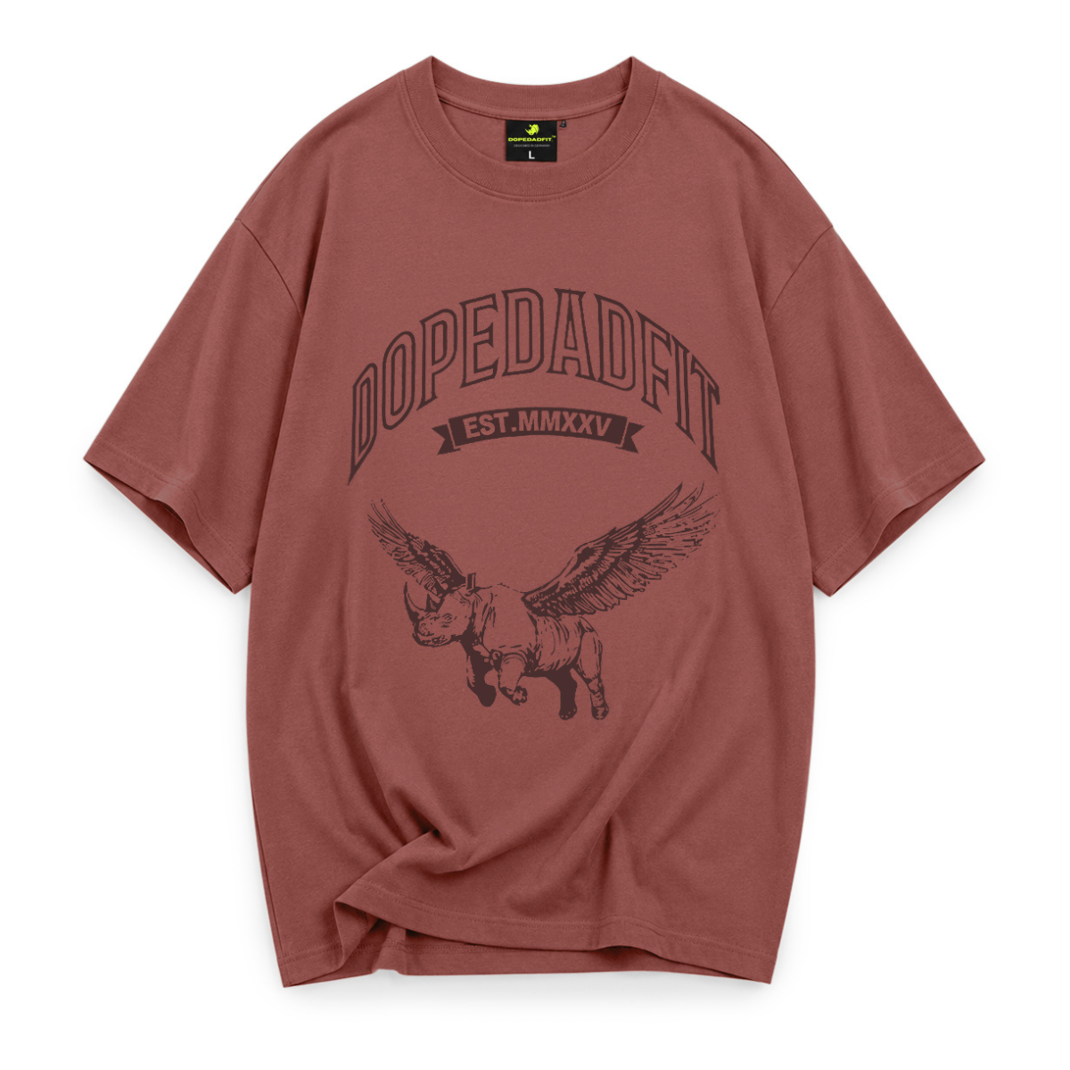 Flying Rhino Oversized Tee Rose Smoke
