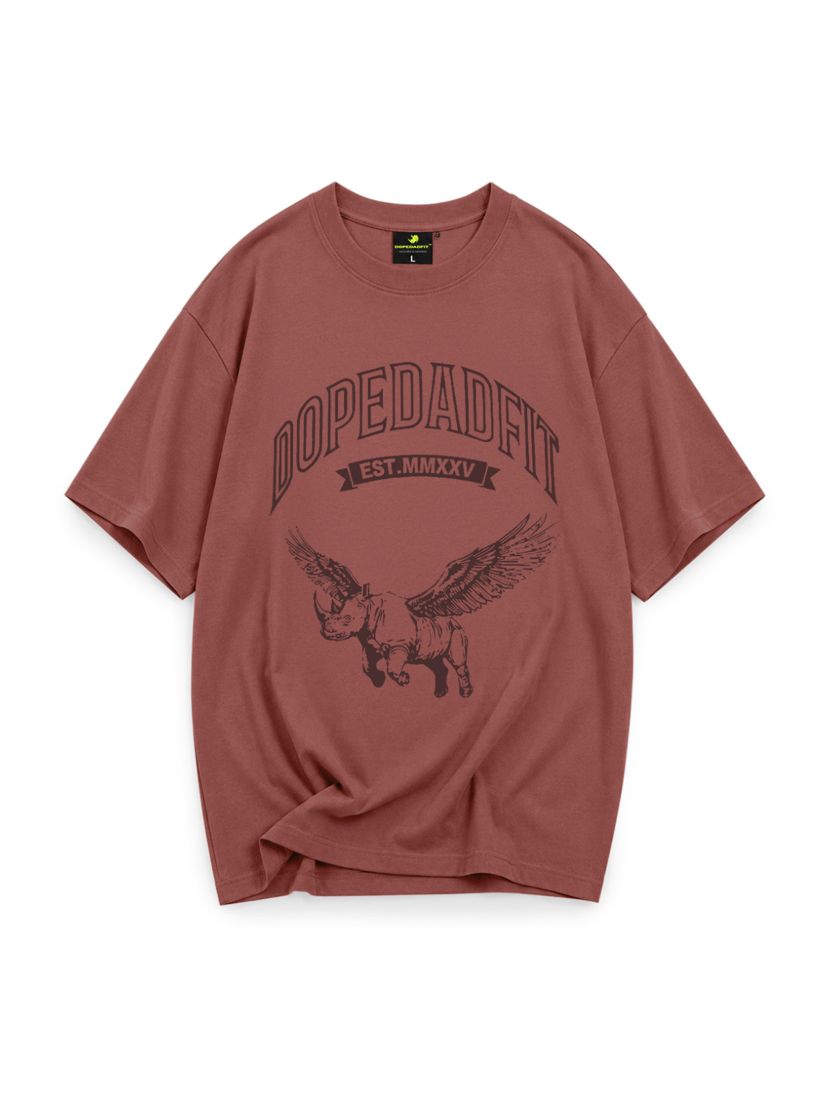 Flying Rhino Oversized Tee Rose Smoke