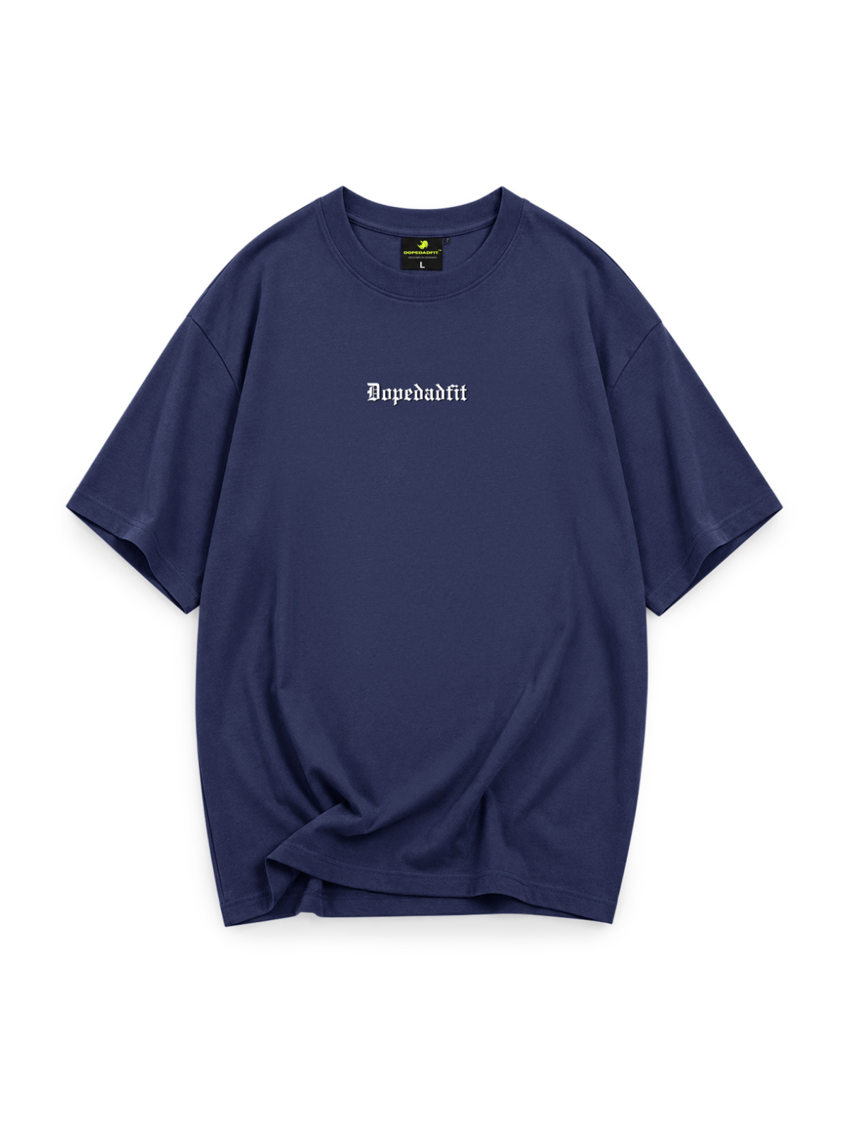 Metal Script Oversized Tee Midnight Navy