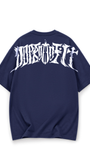 Metal Script Oversized Tee Midnight Navy