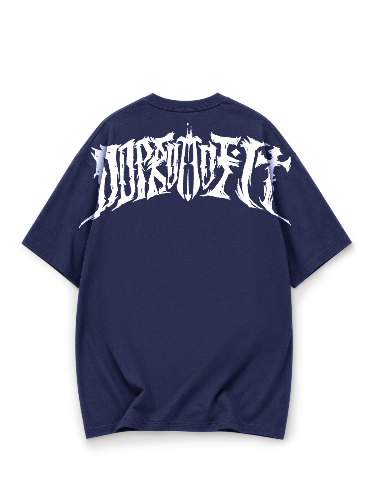 Metal Script Oversized Tee Midnight Navy