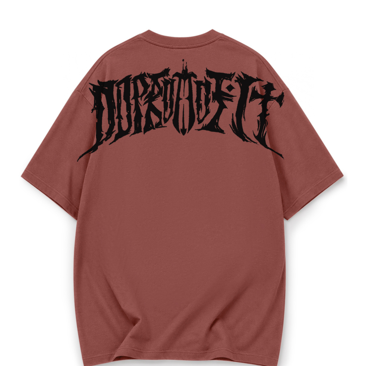 Metal Script Oversized Tee Dusty Rose