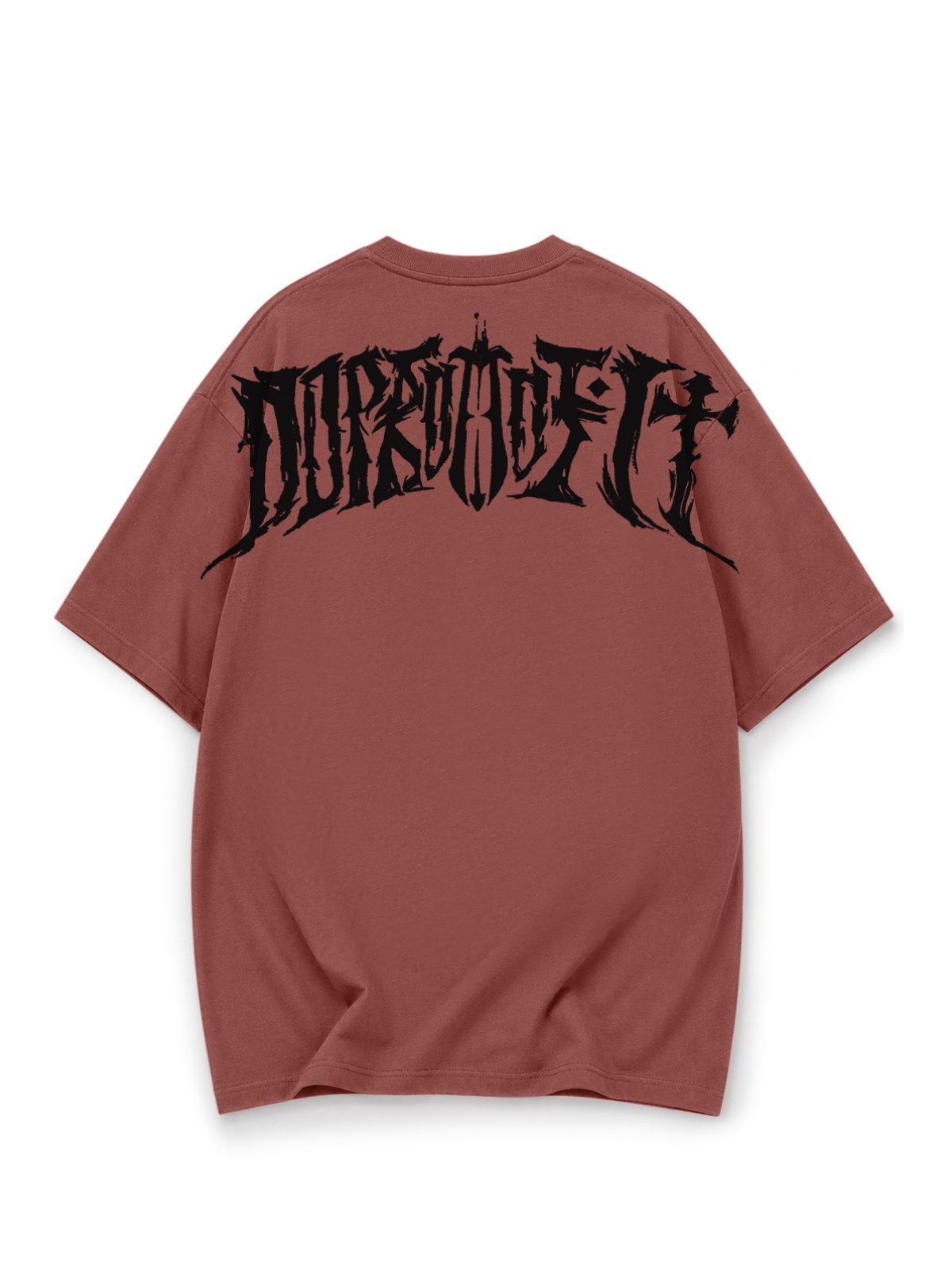 Metal Script Oversized Tee Dusty Rose