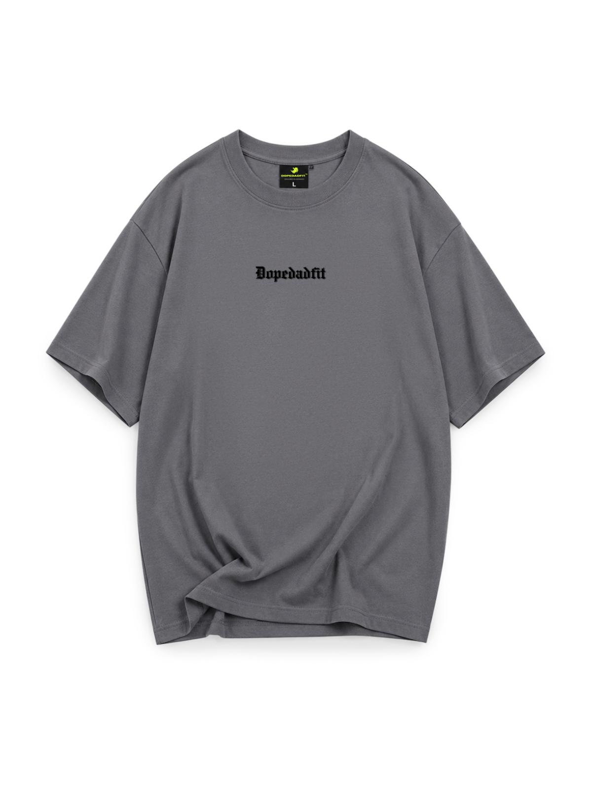 Metal Script Oversized Tee Heather Grey
