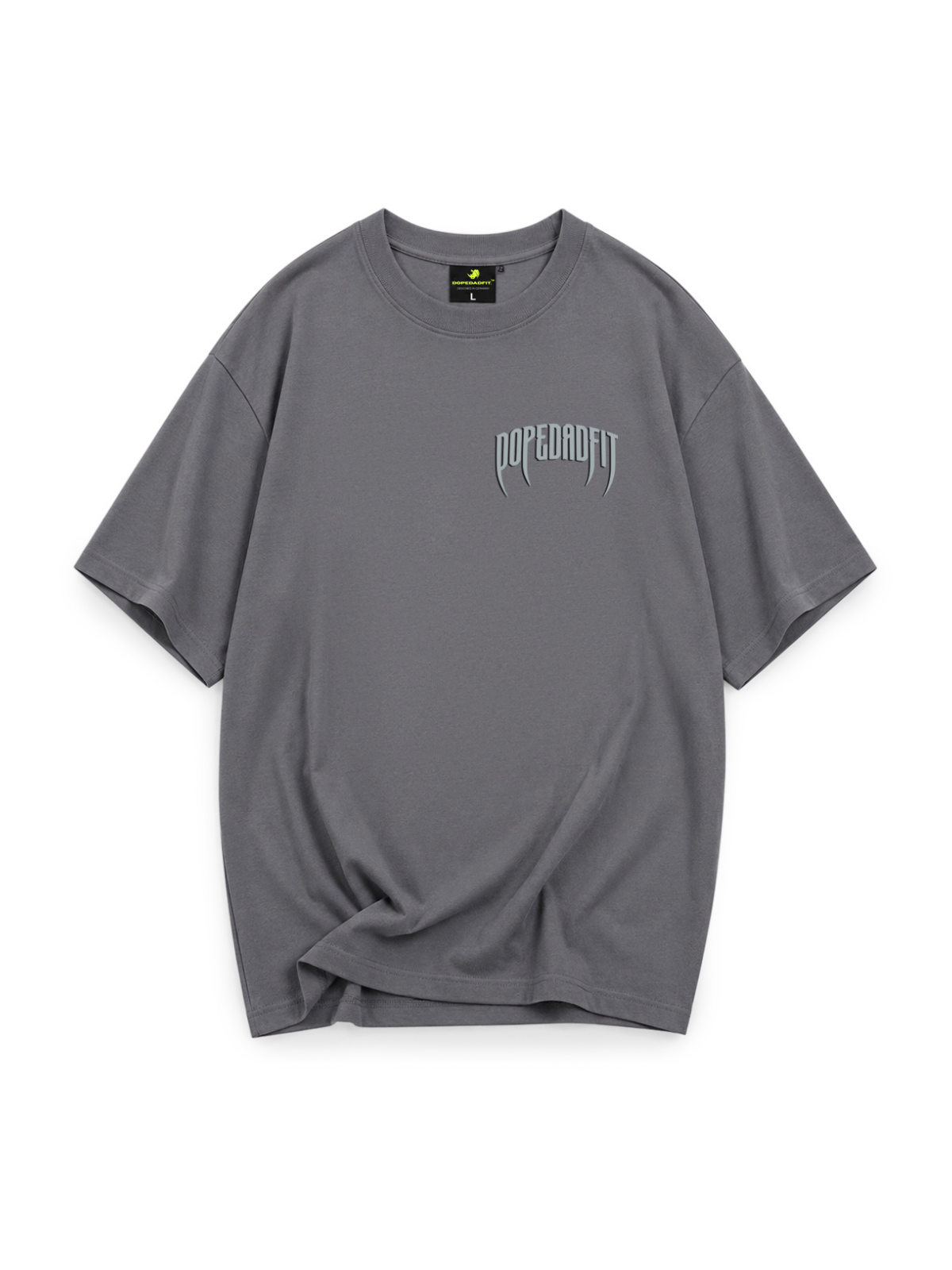 Mechanical Skull Oversized Tee Charcoal Grey