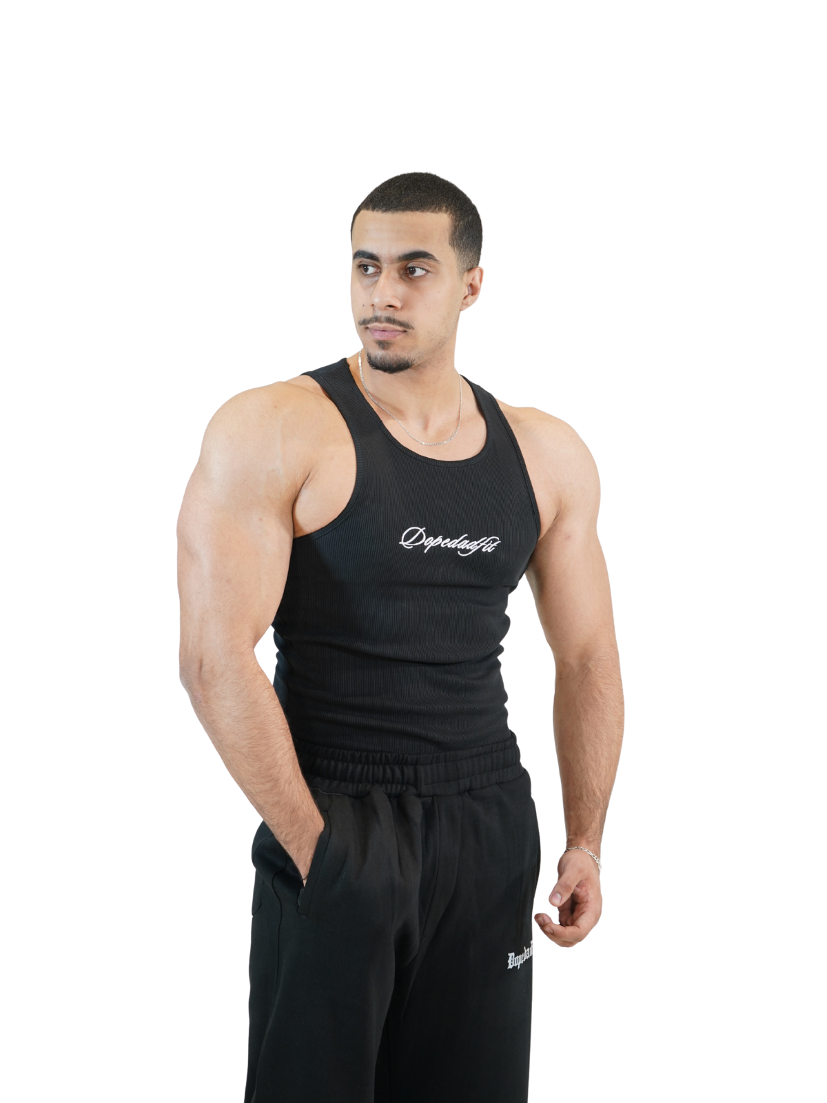 DOPEDADFIT SCRIPT RIBBED TANK 2 Pack