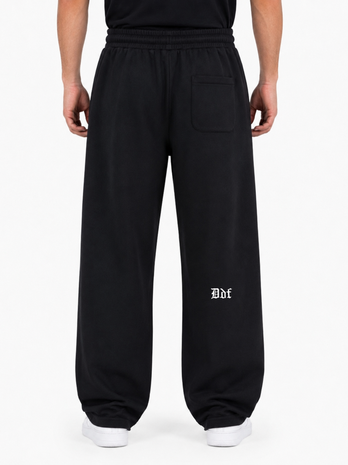Old English Wide-Leg Sweatpants Jet Black