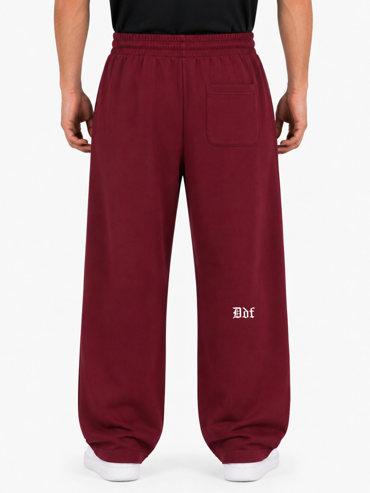Old English Wide-Leg Sweatpants Washed Crimson
