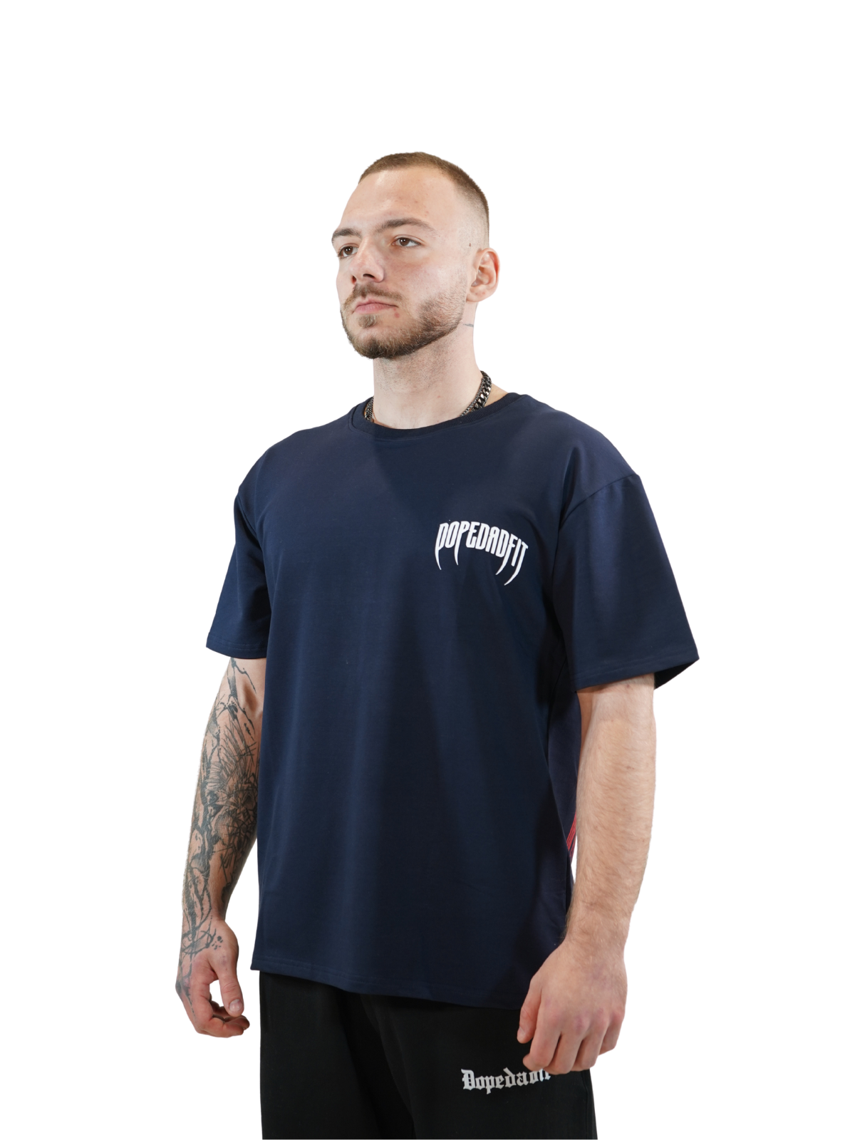 Mechanical Skull Oversized Tee Navy