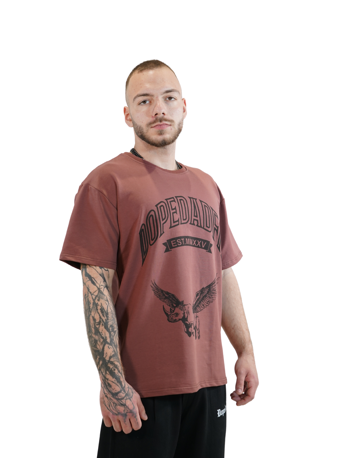 Flying Rhino Oversized Tee Rose Smoke