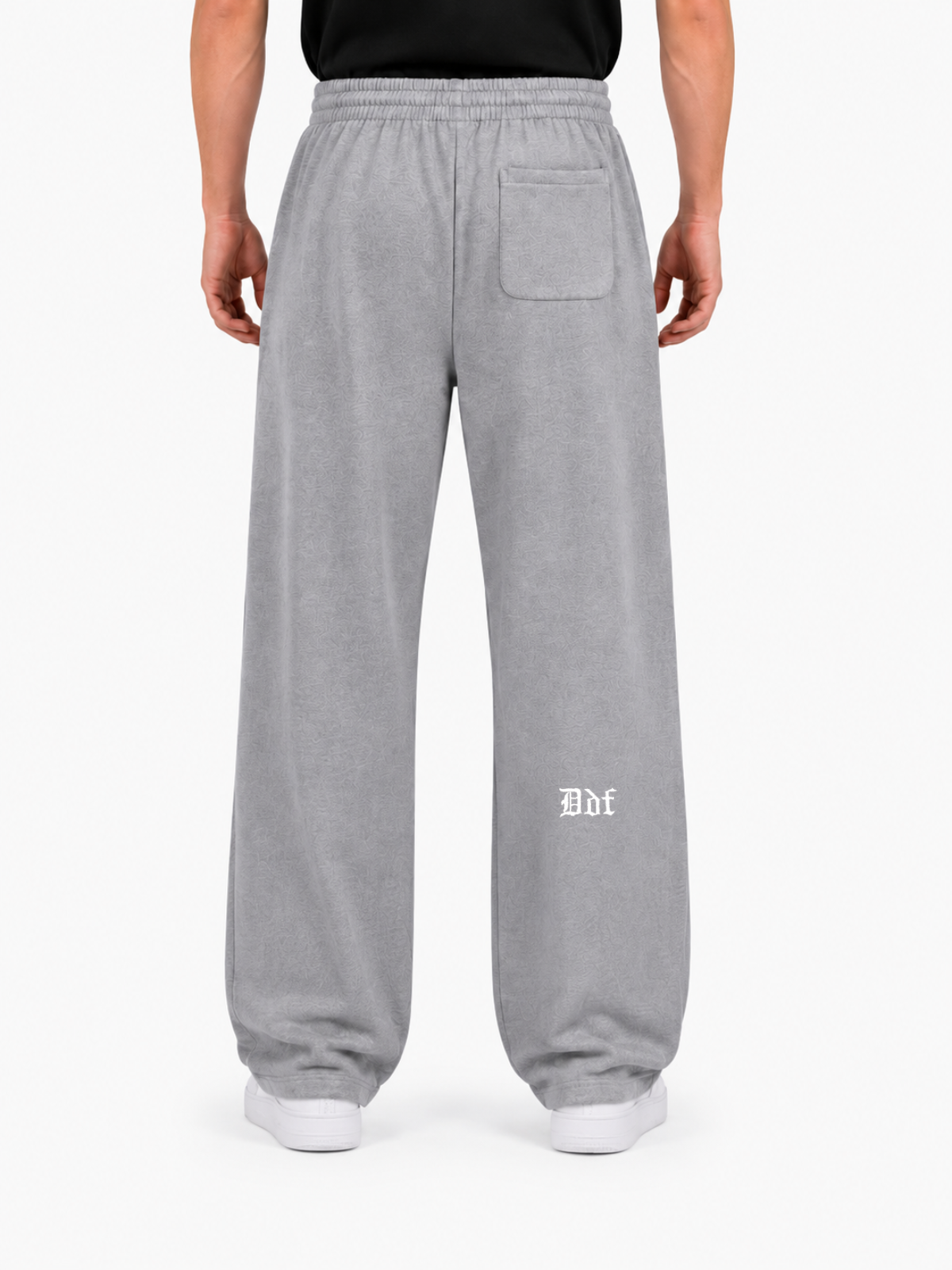 Old English Wide-Leg Sweatpants Heather Grey