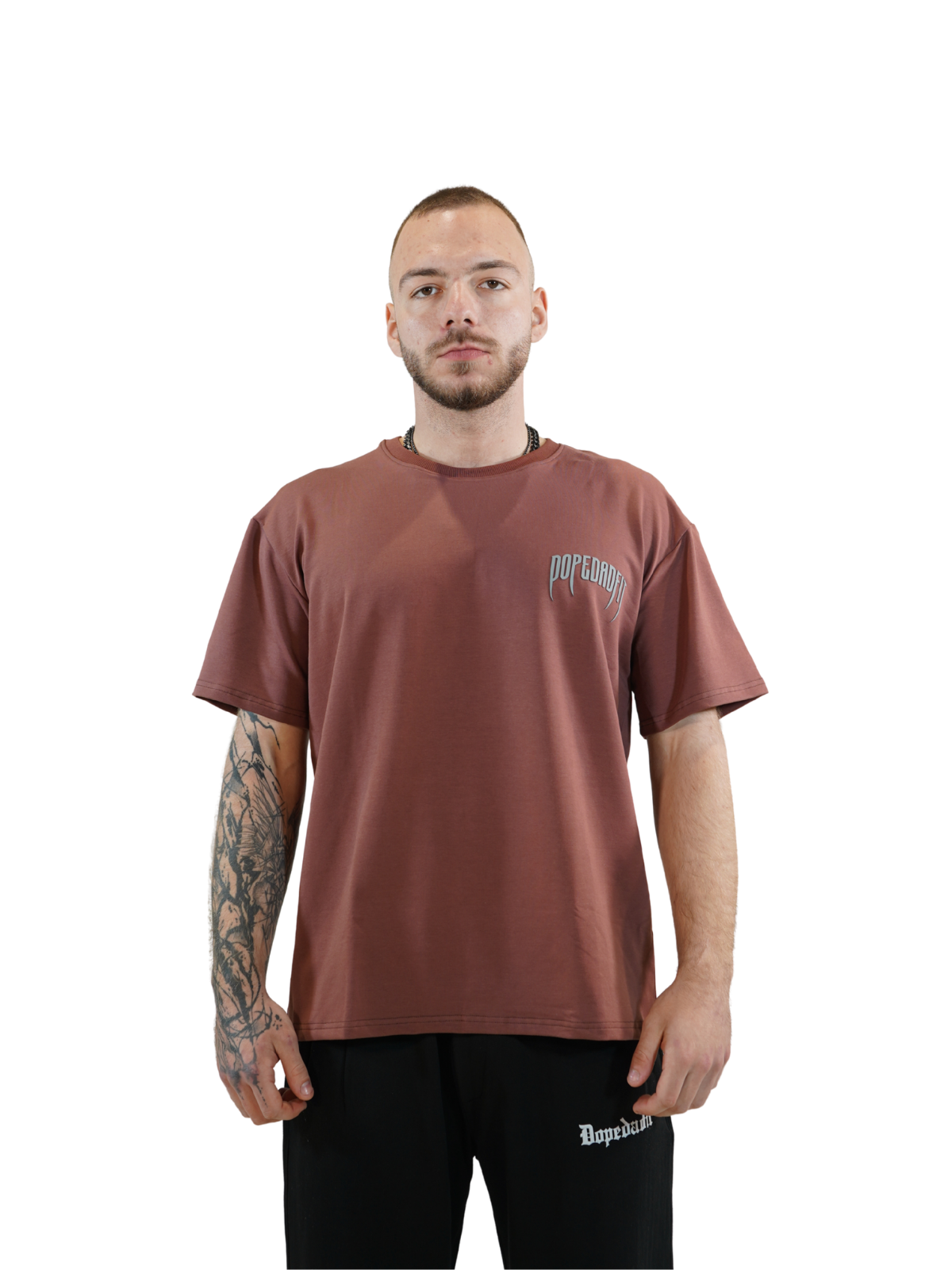 Mechanical Skull Oversized Tee Brick Red