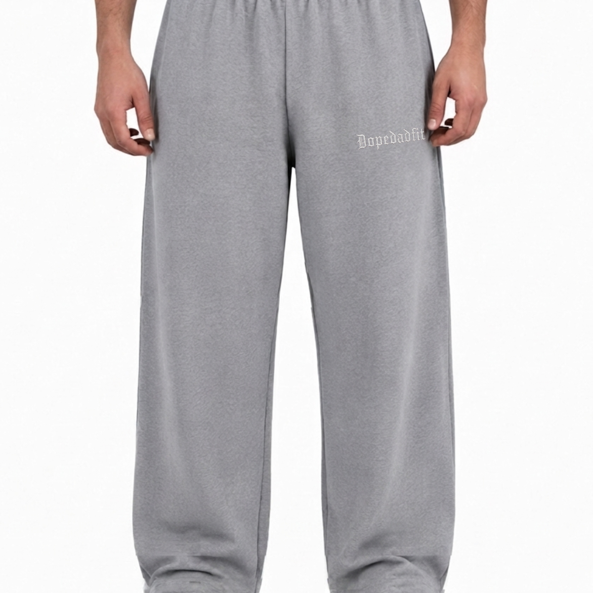 Old English Wide-Leg Sweatpants Heather Grey