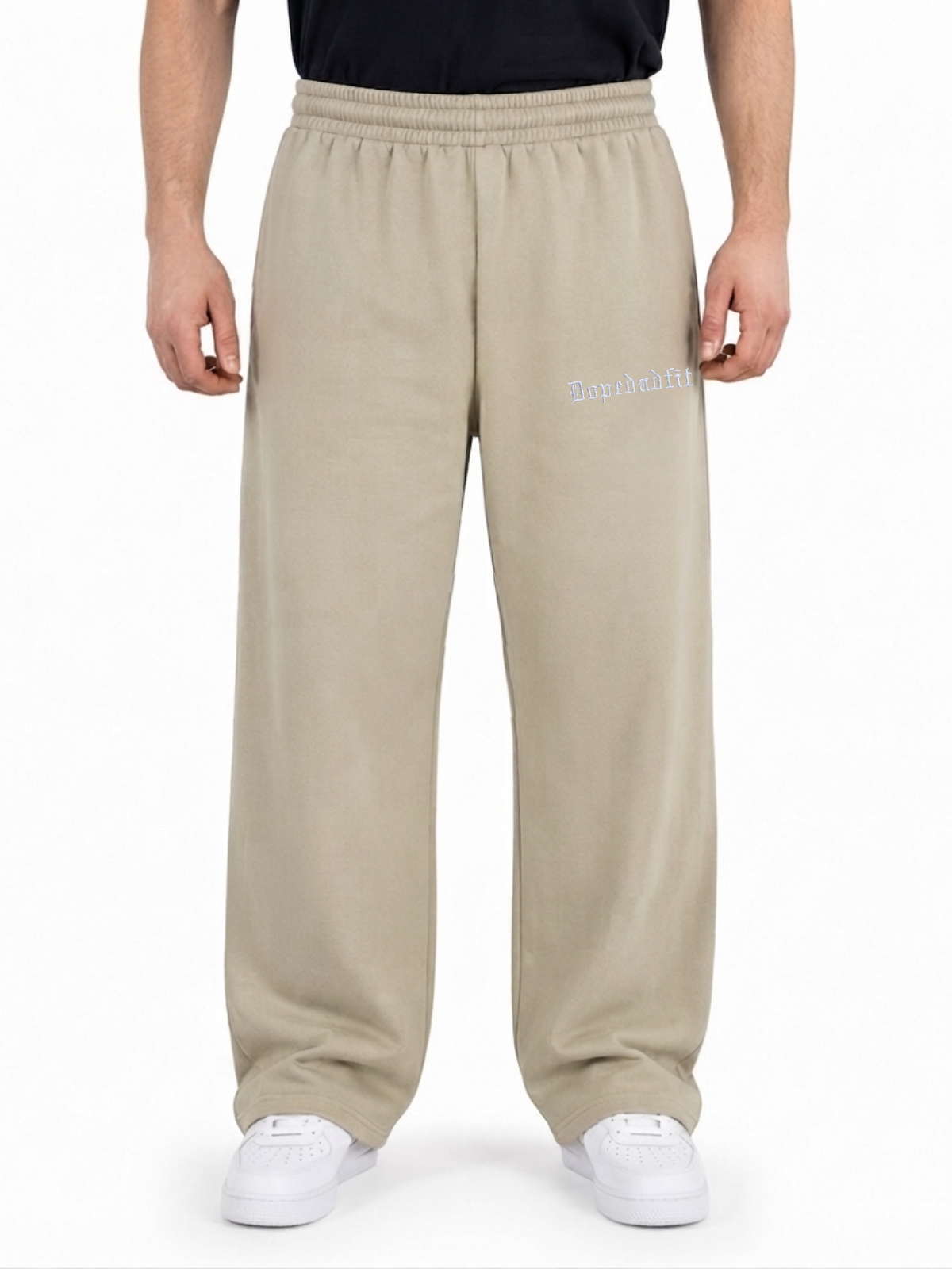 Old English Wide-Leg Sweatpants Camel