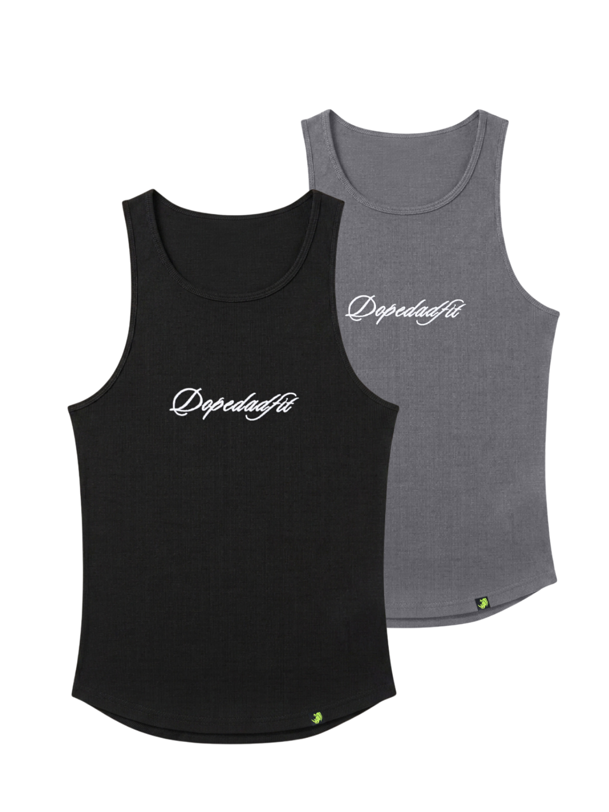 DOPEDADFIT SCRIPT RIBBED TANK 2 Pack